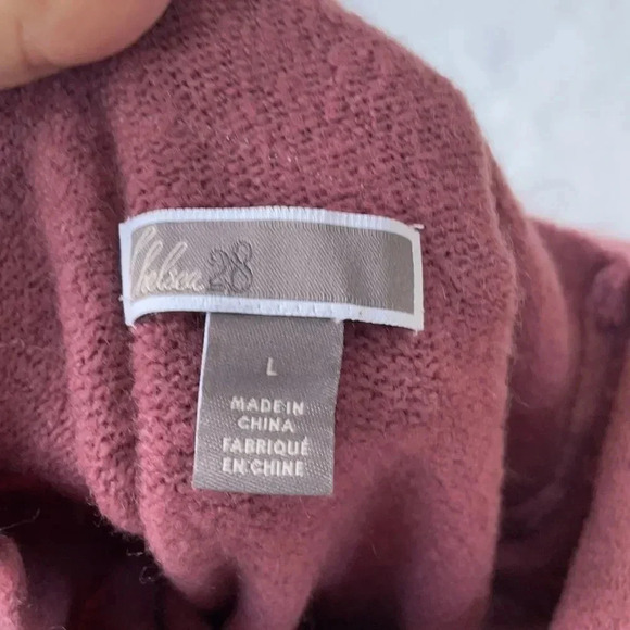 Chelsea28 funnel neck oversized sweater Mauve Women’s size L - Picture 6 of 11